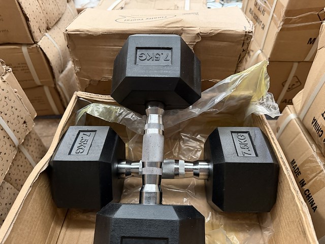5x set van 2 dumbbells (3x 2x7,5 kg, 2x 2x7 kg) active panther - afbeelding 2 van  6