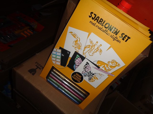 5x sjablonen set met metallic stiften - afbeelding 1 van  3