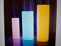 5x sokkel en 5x schaal met led verlichting wit - afbeelding 2 van  11