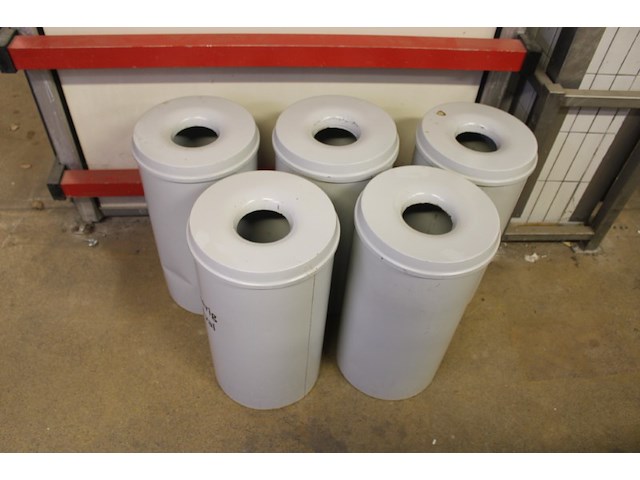 5x stalen prullenbak met vlamdover - afbeelding 1 van  7