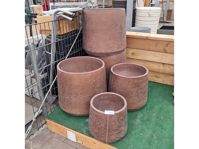 5x stenen bloempot, ts collection - afbeelding 1 van  8