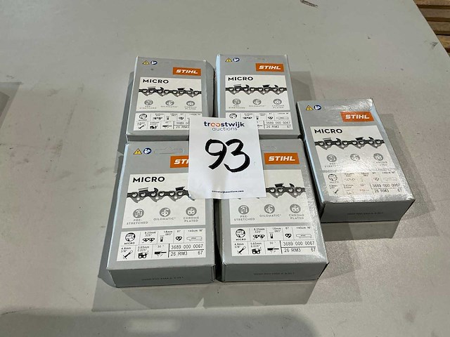 5x stihl 3689 000 0067 ketting voor kettingzaag - afbeelding 1 van  2
