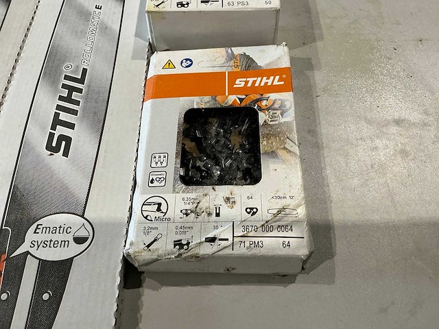 5x stihl zaagblad + 2x stihl ketting voor kettingzaag - afbeelding 1 van  1