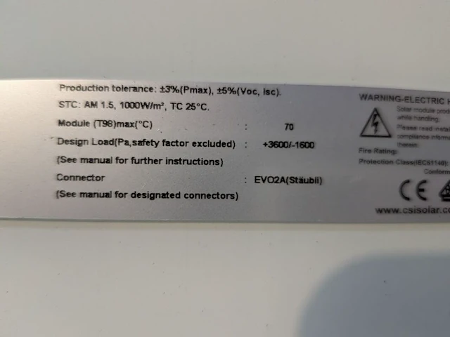 5x zonnepaneel, canadian solar, cs6.2-48td-450 - afbeelding 9 van  11