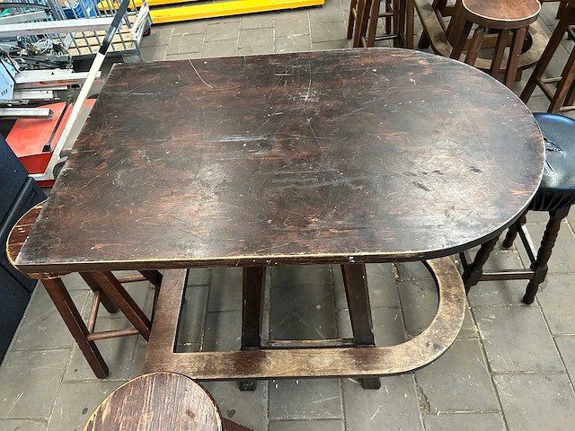 6 barkrukken en 1 statafel bruin café - afbeelding 1 van  1