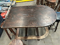 6 barkrukken en 1 statafel bruin café - afbeelding 1 van  1