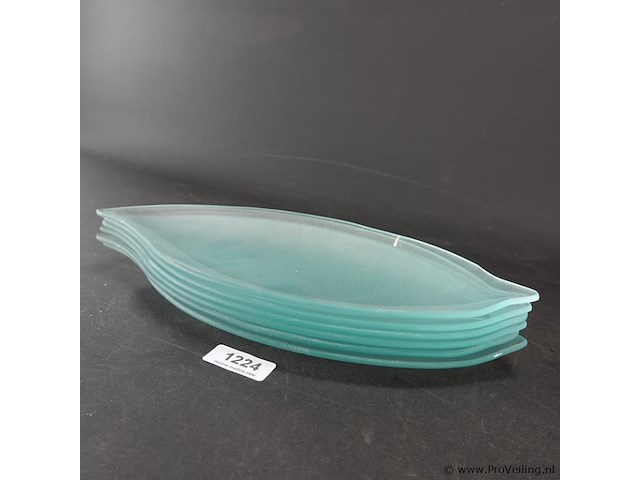 6 bladvormige glazen schalen - afbeelding 5 van  5