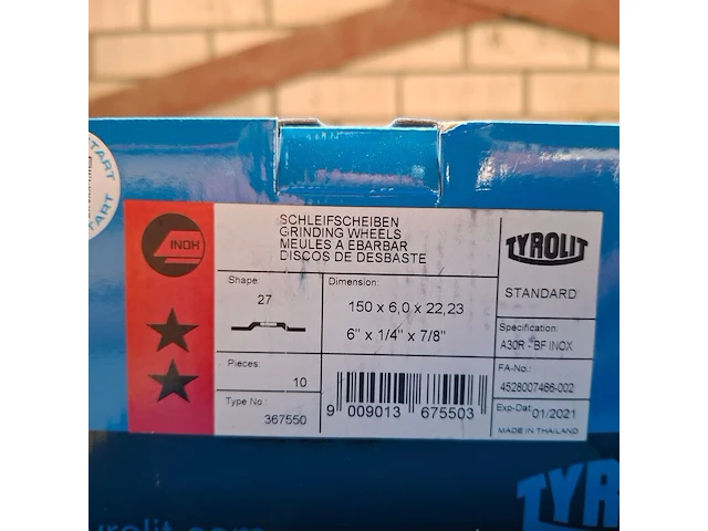 6 doos a 10 stuks afbraamschijf tyrolit, 150x6,0x22,23mm - afbeelding 3 van  4