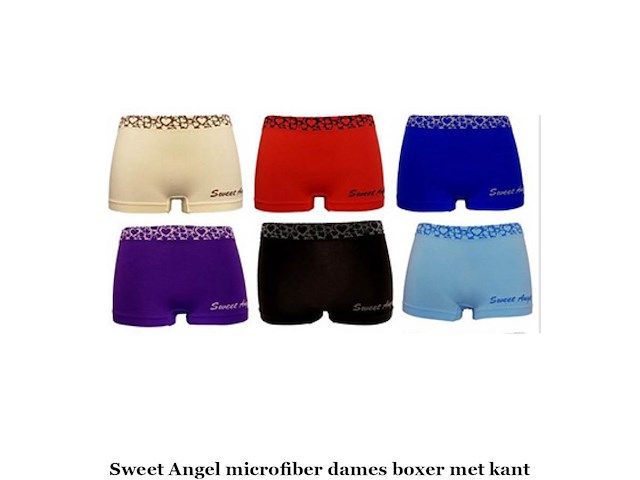 6 ex. sweet angel sames boxer met kant mix color maat one size - afbeelding 2 van  3