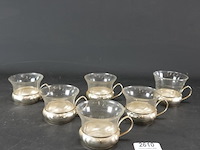 6 glazen theeglazen met verzilverde houder - afbeelding 1 van  5