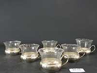 6 glazen theeglazen met verzilverde houder - afbeelding 2 van  5