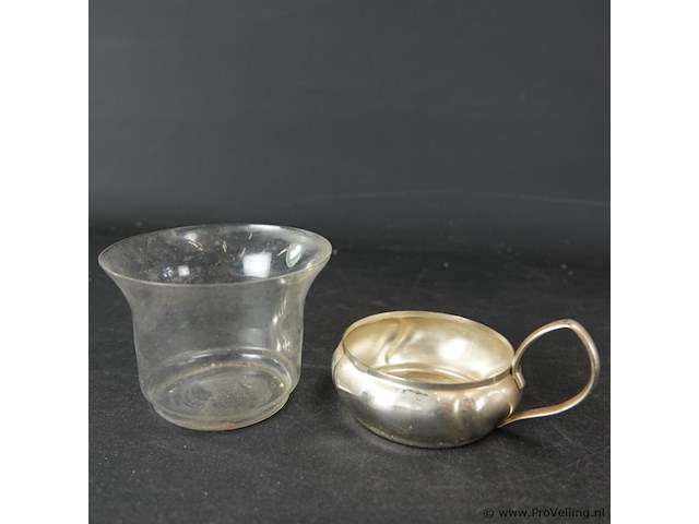 6 glazen theeglazen met verzilverde houder - afbeelding 4 van  5