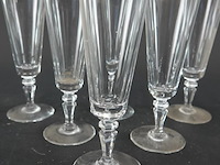 6 kristallen champagneflutes met facetgeslepen panelen - afbeelding 4 van  5