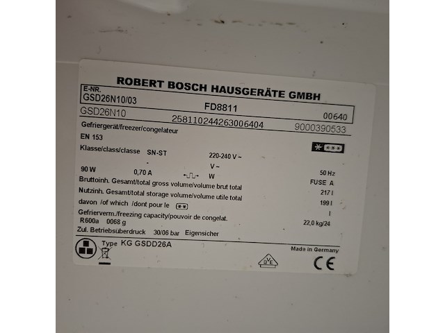 6 laden vriezer, bosch, kggsdd26a | a++, wit - afbeelding 6 van  8