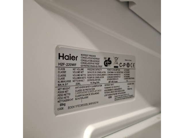 6 laden vriezer no frost, haier a+++, h2f220wf - afbeelding 6 van  6