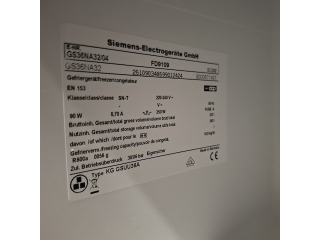 6 laden vriezer no frost, siemens a++, gs36na32, grijs / chroom - afbeelding 7 van  7
