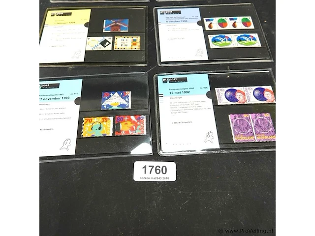 6 officiële ptt post postzegelmapjes uit 1993 en 1994 met postfrisse postzegels - afbeelding 4 van  5