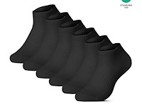 6 paar unisex premium katoenen sneakersokken zwart maat 35/38