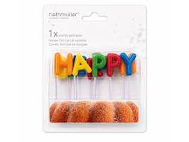 6 pakjes happy birthday kaarsjes - afbeelding 1 van  5