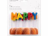 6 pakjes happy birthday kaarsjes - afbeelding 1 van  5