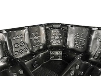 6 persoons outdoor spa met waterjets 255x233cm - bruin / zwarte zijkant - afbeelding 4 van  9