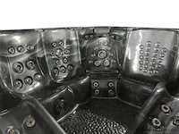 6 persoons outdoor spa met waterjets 255x233cm - zwart / zwarte zijkant - afbeelding 4 van  17