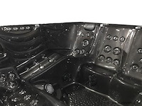 6 persoons outdoor spa met waterjets 255x233cm - zwart / zwarte zijkant - afbeelding 14 van  17