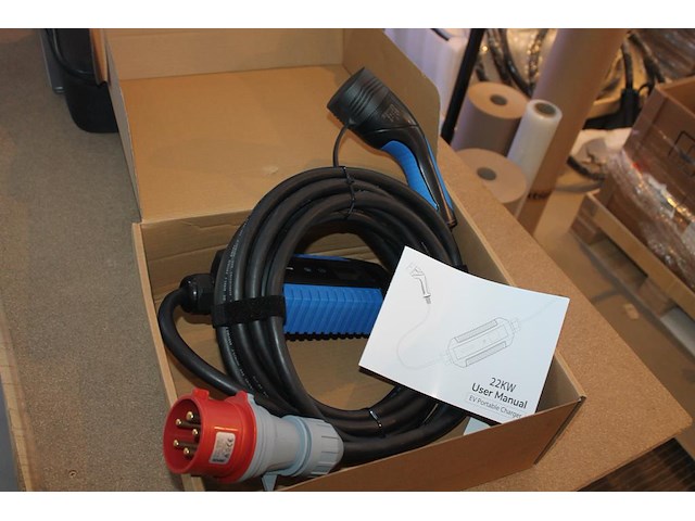 6 portable laadkabels 7 meter. cee32 rood naar type2. 22kw. - afbeelding 1 van  3