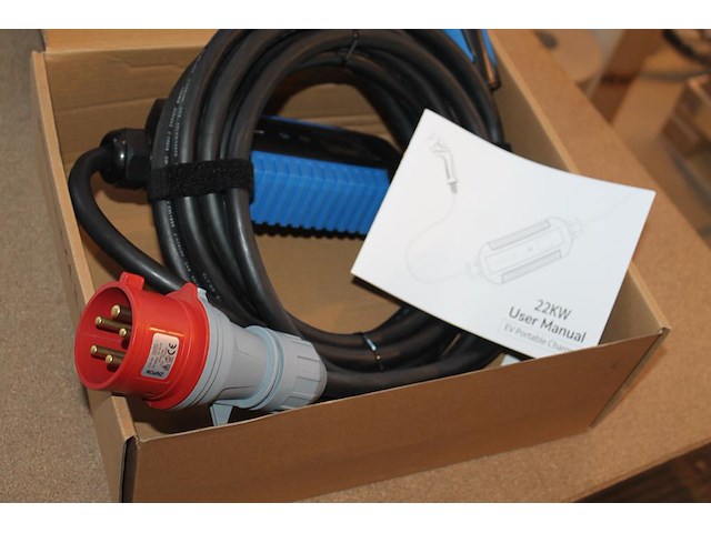 6 portable laadkabels 7 meter. cee32 rood naar type2. 22kw. - afbeelding 2 van  3