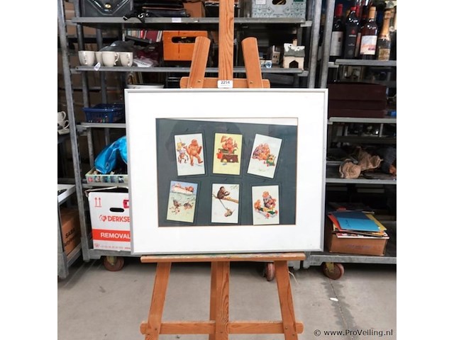 6 tafereeltjes met apen. gesigneerd - afbeelding 1 van  5