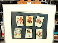 6 tafereeltjes met apen. gesigneerd - afbeelding 2 van  5