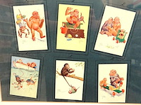 6 tafereeltjes met apen. gesigneerd - afbeelding 3 van  5