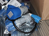 6 verloopkabels 230v naar 230v blauw. - afbeelding 1 van  2