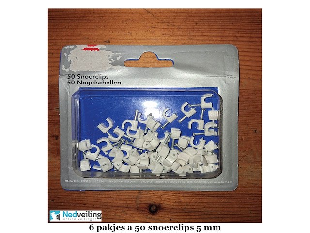 6 verpakkingen à 50 snoer/kabel clips 5 mm (doos-q) - afbeelding 3 van  3