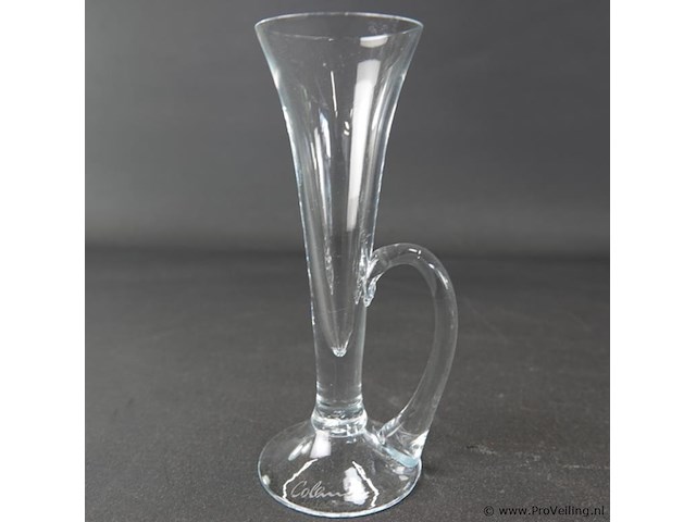 6 vintage kelkglazen gebogen handvat, ook wel "clarinet" of trompetglazen genoemd - afbeelding 4 van  5