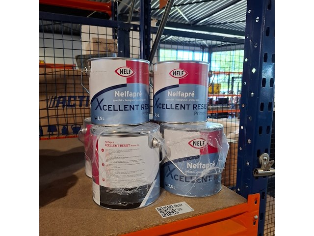 6 x 2,5 liter aqua primer satin, nelf, wit - afbeelding 1 van  5