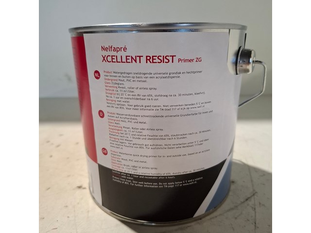 6 x 2,5 liter aqua primer satin, nelf, wit - afbeelding 4 van  5