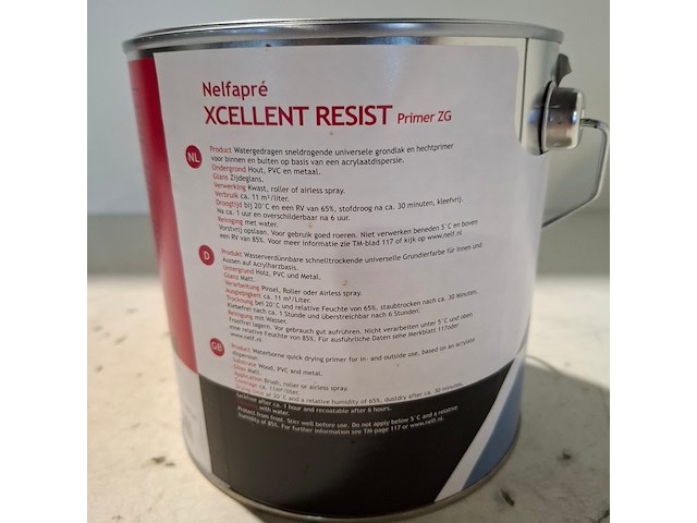 6 x 2,5 liter aqua primer satin, nelf, wit - afbeelding 4 van  5