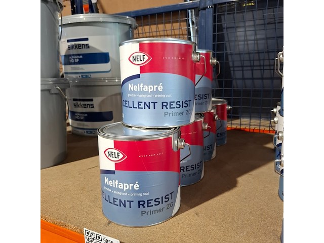6 x 2,5 liter aqua primer satin, nelf, wit - afbeelding 1 van  5