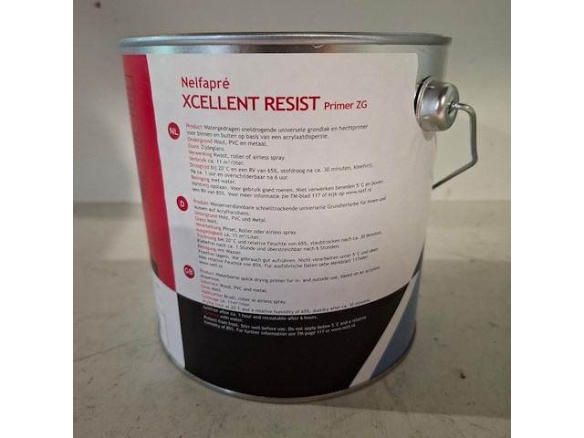 6 x 2,5 liter aqua primer satin, nelf, wit - afbeelding 4 van  5