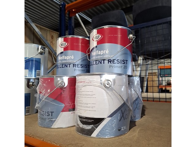 6 x 2,5 liter aqua primer satin wit, nelf - afbeelding 1 van  5