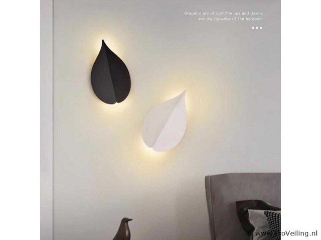 6 x bladvorm led wandlamp – 6w – 3500k neutraal wit – sw-239 - afbeelding 2 van  3