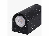 6 x buiten wandlamp – gu10 – dubbele lichtuitgang – ip65 – zwart - afbeelding 6 van  15