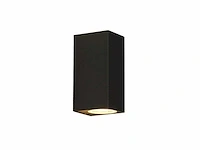 6 x buiten wandlamp – gu10 – rechthoek – dubbele lichtuitgang – ip65 – zwart - afbeelding 3 van  12