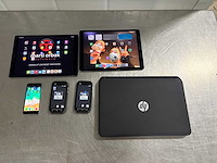 6 x communicatie handheld, 2 x cat c30, 2 x ipad aplle model a1670, 1 x apple iphone, 1 x hp laptop - afbeelding 1 van  8