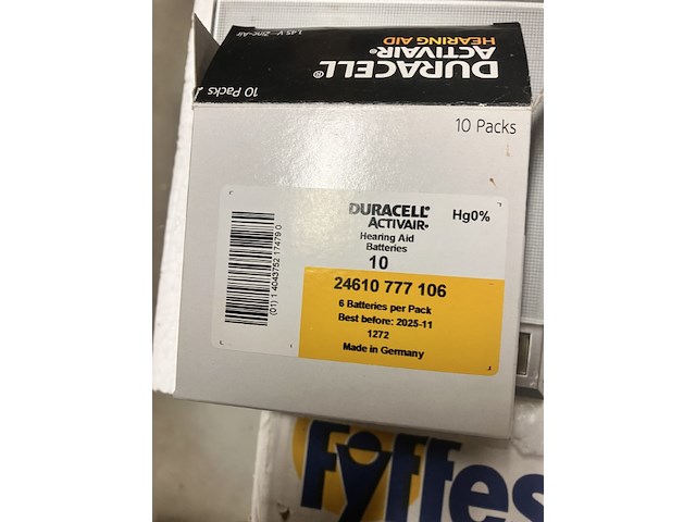 6 x doosje gehoorapparaat batterijen geel , 6 stuks in een doosje - afbeelding 9 van  9