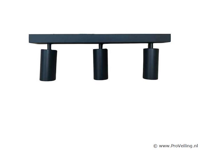 6 x gu10 opbouwspot armatuur – 3 draaibare spots – ip20 – zwart - afbeelding 2 van  4