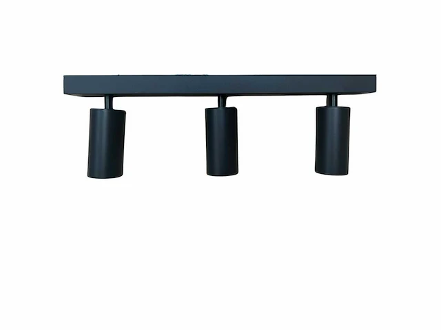 6 x gu10 opbouwspot armatuur – 3 draaibare spots – ip20 – zwart - afbeelding 2 van  4
