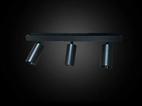 6 x gu10 opbouwspot armatuur – 3 draaibare spots – ip20 – zwart - afbeelding 3 van  4