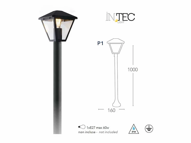 6 x intec prisma 100 tuinlantaarns antraciet - afbeelding 3 van  6